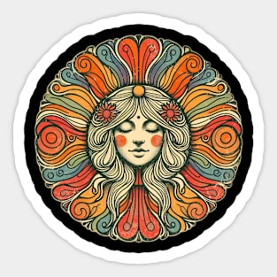 hippie psychedelic spiritual mandala Sticker